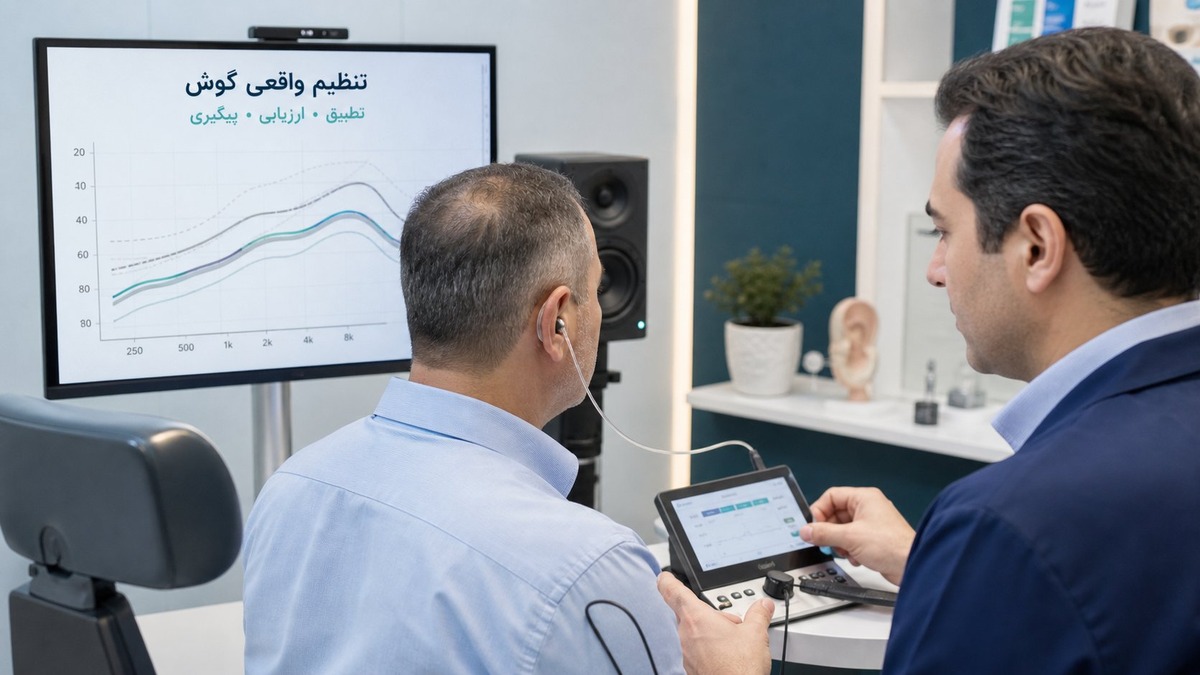 اندازهگیری واقعی گوش برای تنظیم دقیق سمعک فوناک با لوله پروب و نمودار تطبیق